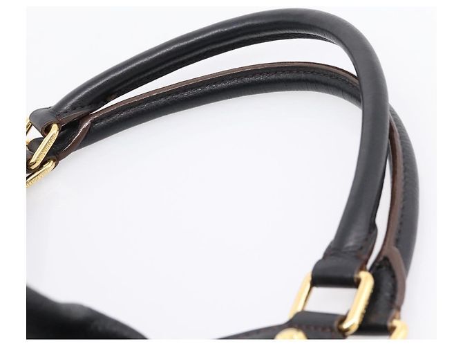 Borsa a mano LOUIS VUITTON Mahina L Pelle Nera M95765 LV Auth 207687V Nero - vista 8