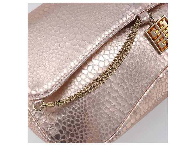 Bolsa de Ombro GIVENCHY em Couro Pink Gold Auth 206784M Rosa Dourado - vista 19