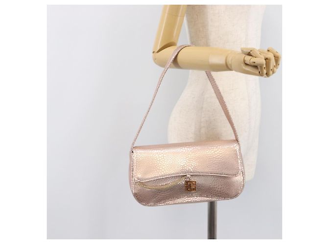 Bolsa de Ombro GIVENCHY em Couro Pink Gold Auth 206784M Rosa Dourado - vista 27