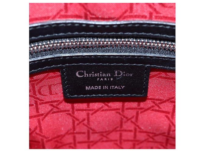 Christian Dior Canage Lady Dior Large Bag Lamb Skin 2way Black Auth BA16035V Nero Argento - vista 22