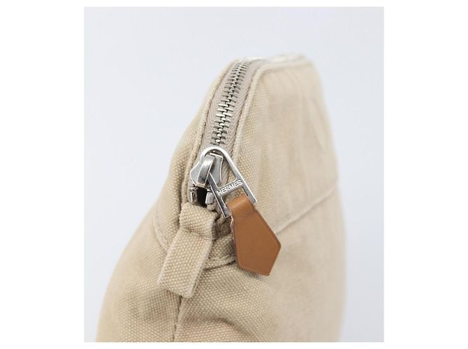 Hermès HERMES Pochette Bolide Canvas Beige Silver Auth BA16115 Argento - vista 13