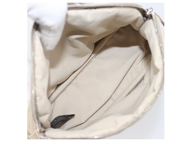 Hermès HERMES Pochette Bolide Canvas Beige Silver Auth BA16115 Argento - vista 14