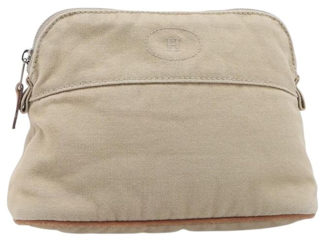 Hermès HERMES Pochette Bolide Canvas Beige Silver Auth BA16115 Argento - vista 2