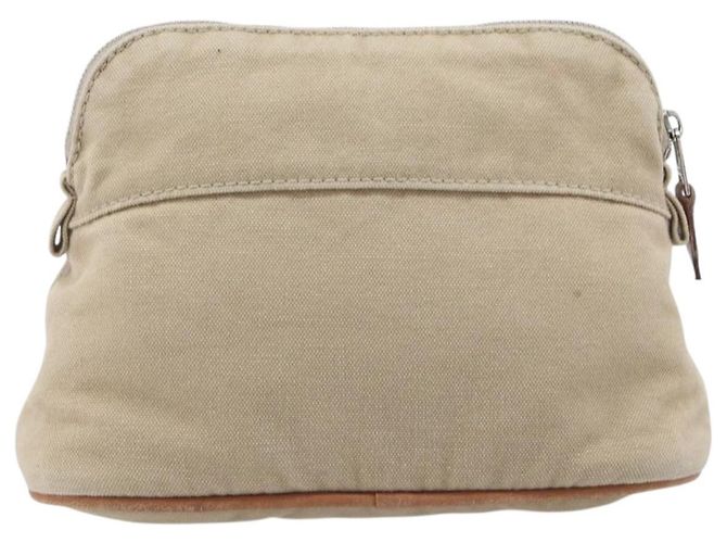 Hermès HERMES Pochette Bolide Canvas Beige Silver Auth BA16115 Argento - vista 3