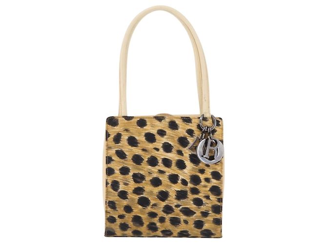 Borsa Christian Dior Canvas Beige Silver Auth 205405V - vista 13