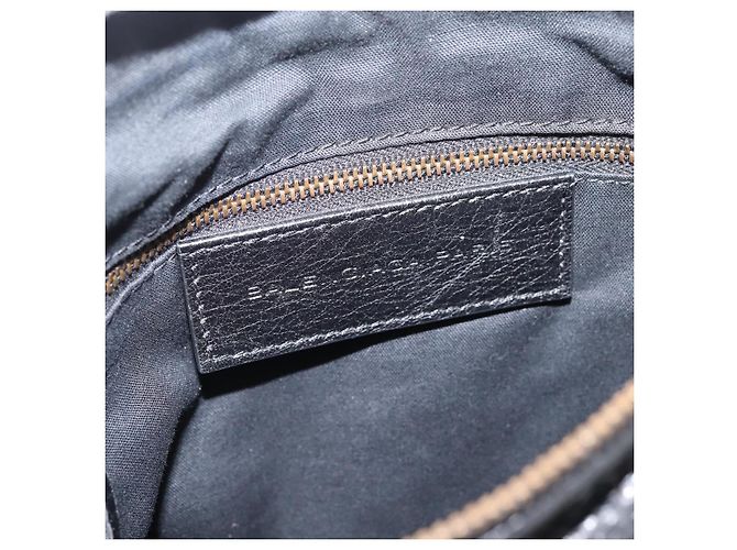 Borsa a spalla piatta Balenciaga Classic in pelle nera 310250 Auth LN024V Nero - vista 17