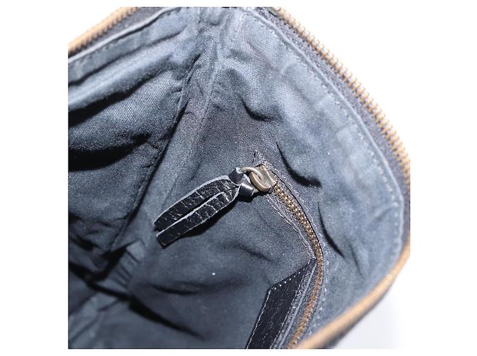 Borsa a spalla piatta Balenciaga Classic in pelle nera 310250 Auth LN024V Nero - vista 20