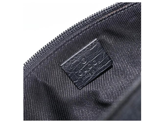Pouch GUCCI GG Canvas Web Sherry Line Nero Argento 141809 Auth am12736V - vista 18