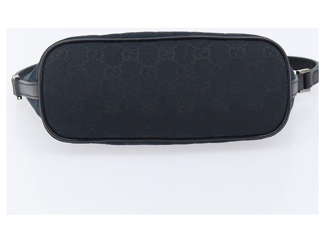 Pouch GUCCI GG Canvas Web Sherry Line Nero Argento 141809 Auth am12736V - vista 5