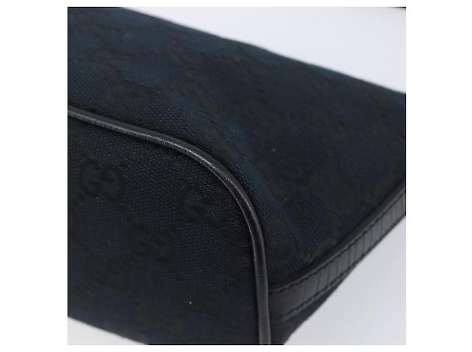 Pouch GUCCI GG Canvas Web Sherry Line Nero Argento 141809 Auth am12736V - vista 9