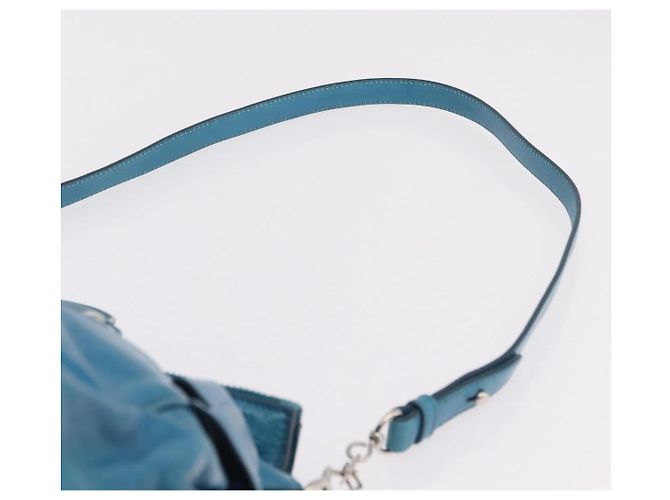 Miu Miu Handtasche Leder 2way Blau Silber Authentisch 167732M - Ansicht 15