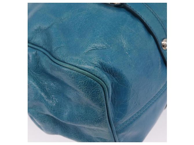 Miu Miu Handtasche Leder 2way Blau Silber Authentisch 167732M - Ansicht 18