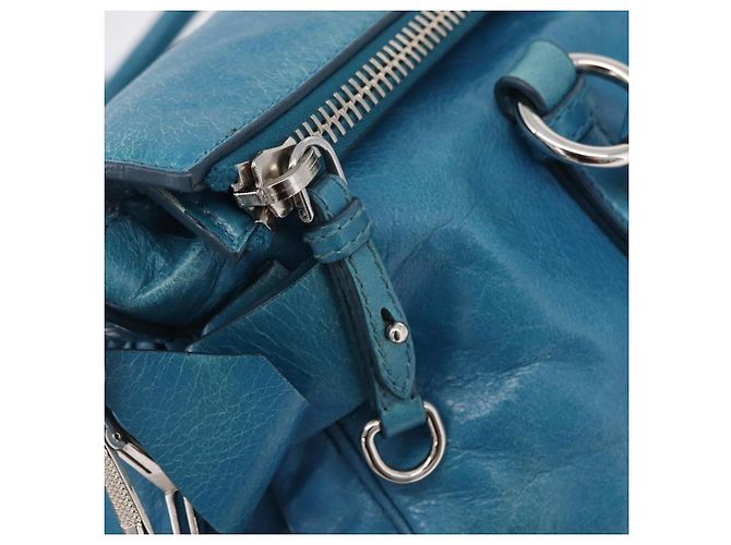 Miu Miu Handtasche Leder 2way Blau Silber Authentisch 167732M - Ansicht 22