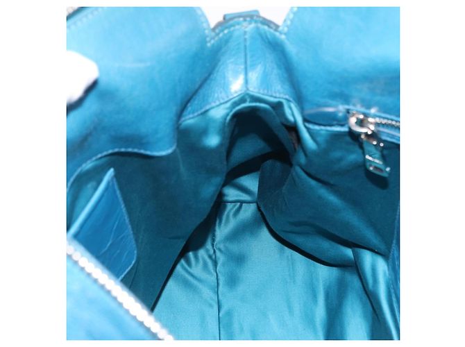 Miu Miu Handtasche Leder 2way Blau Silber Authentisch 167732M - Ansicht 25
