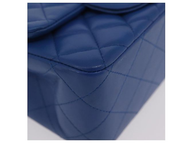 Borsa a tracolla CHANEL Chain Mini Matelasse in pelle d'agnello blu argento CC Auth 167777SM - vista 16