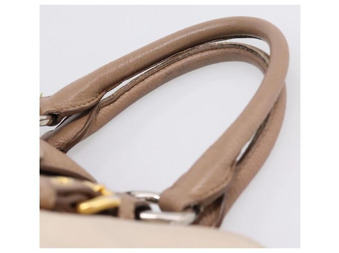 Borsa a mano Miu Miu Madras in pelle beige e oro autentica 207444 D'oro - vista 14