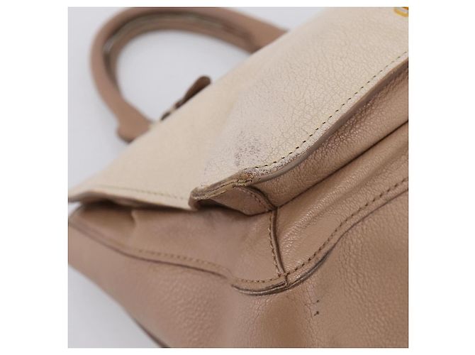 Borsa a mano Miu Miu Madras in pelle beige e oro autentica 207444 D'oro - vista 18