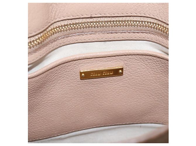 Borsa a mano Miu Miu Madras in pelle beige e oro autentica 207444 D'oro - vista 22