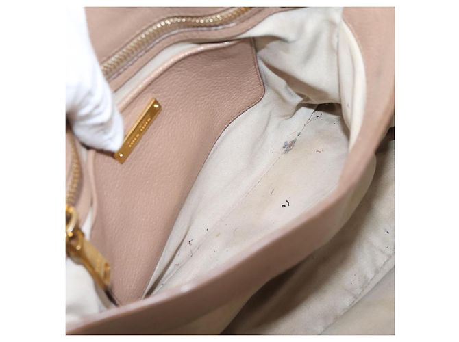 Borsa a mano Miu Miu Madras in pelle beige e oro autentica 207444 D'oro - vista 25