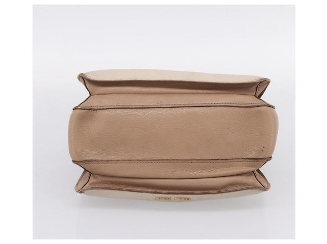 Borsa a mano Miu Miu Madras in pelle beige e oro autentica 207444 D'oro - vista 5