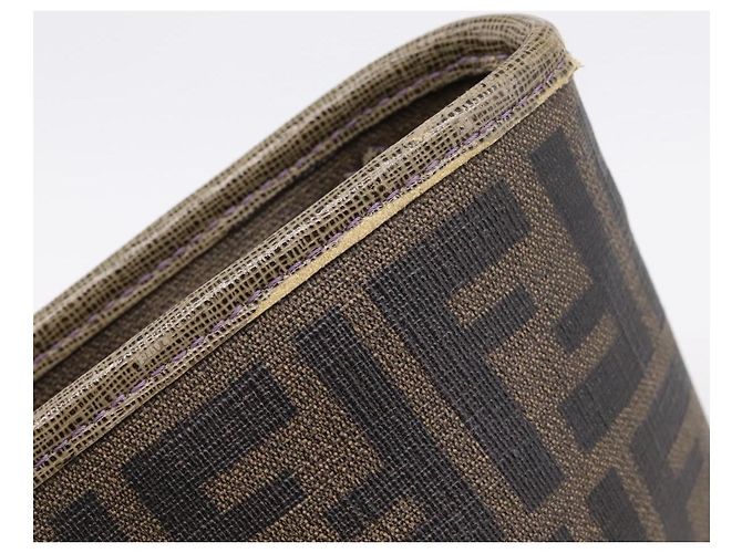 Borsa Tote FENDI Zucca Canvas PVC Nero Marrone 8BH185 Auth hk4222A - vista 10
