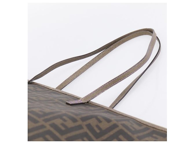 Borsa Tote FENDI Zucca Canvas PVC Nero Marrone 8BH185 Auth hk4222A - vista 14