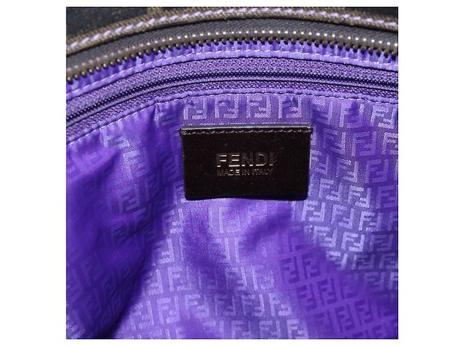 Borsa Tote FENDI Zucca Canvas PVC Nero Marrone 8BH185 Auth hk4222A - vista 21