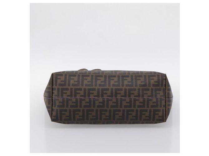 Borsa Tote FENDI Zucca Canvas PVC Nero Marrone 8BH185 Auth hk4222A - vista 5