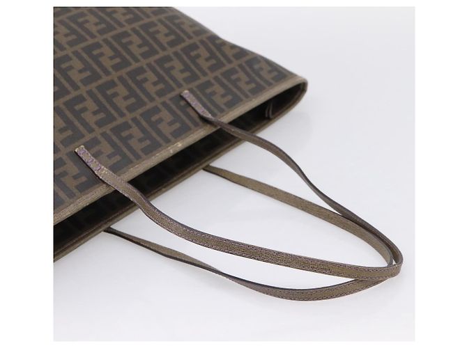 Borsa Tote FENDI Zucca Canvas PVC Nero Marrone 8BH185 Auth hk4222A - vista 7