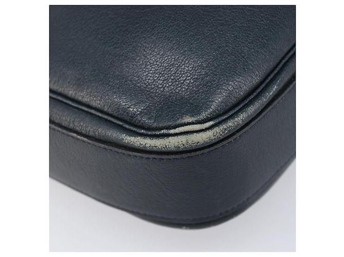 Borsa a Tracolla Christian Dior Pelle Navy Gold Auth 207524 D'oro Blu navy - vista 16