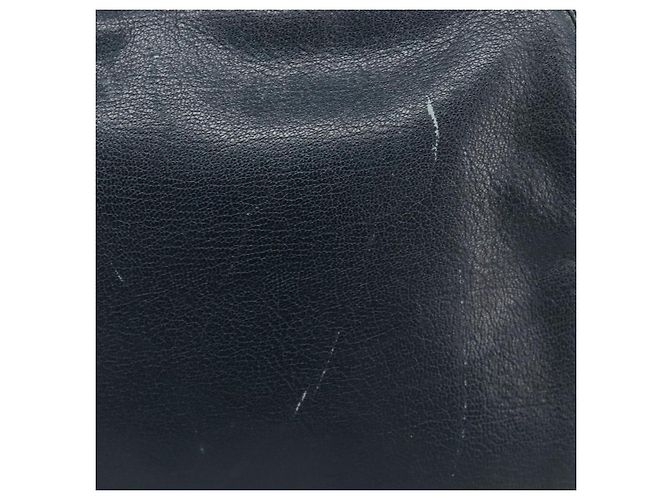 Borsa a Tracolla Christian Dior Pelle Navy Gold Auth 207524 D'oro Blu navy - vista 3