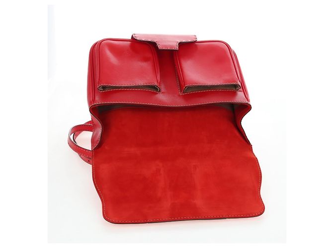 Borsa a mano FENDI in pelle 2way rossa tono oro 8BN199 Auth 206644V - vista 23