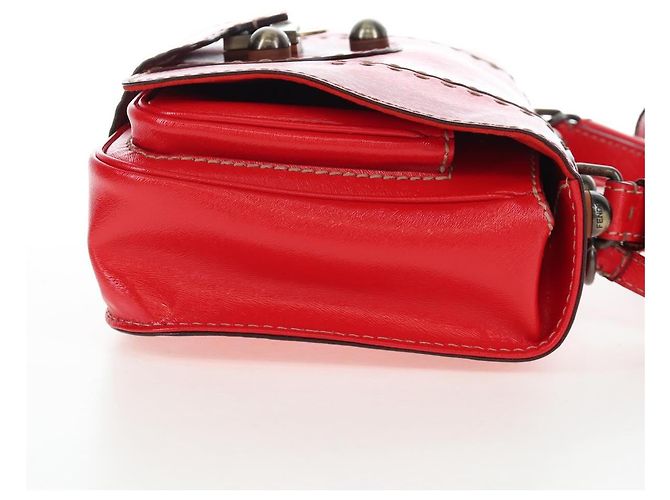 Borsa a mano FENDI in pelle 2way rossa tono oro 8BN199 Auth 206644V - vista 4