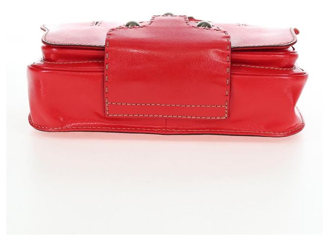 Borsa a mano FENDI in pelle 2way rossa tono oro 8BN199 Auth 206644V - vista 5