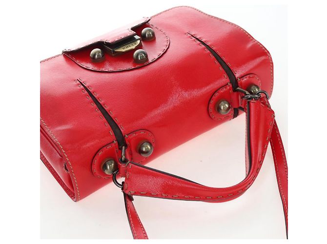 Borsa a mano FENDI in pelle 2way rossa tono oro 8BN199 Auth 206644V - vista 6