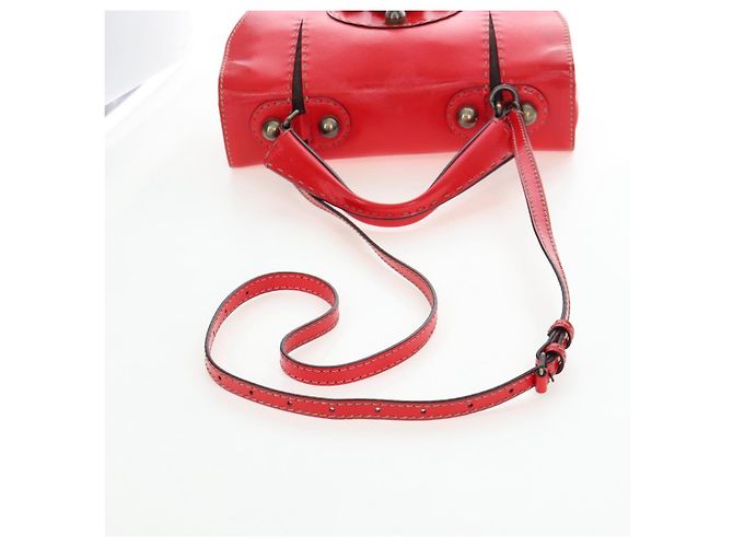 Borsa a mano FENDI in pelle 2way rossa tono oro 8BN199 Auth 206644V - vista 8
