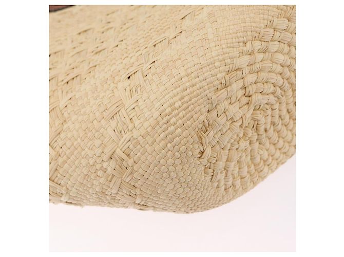 Sac Cabas LOEWE Anagram Raffia Beige Brown Auth ka6529V Marron - vue 17