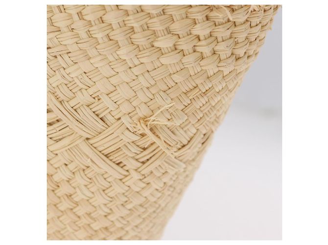 Sac Cabas LOEWE Anagram Raffia Beige Brown Auth ka6529V Marron - vue 5
