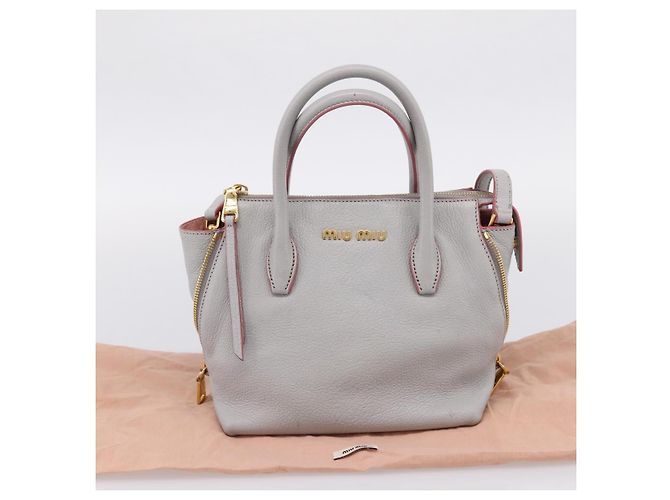 Borsa a mano Miu Miu Madras in pelle 2way Grigio Oro Auth am12683V Marrone D'oro - vista 12