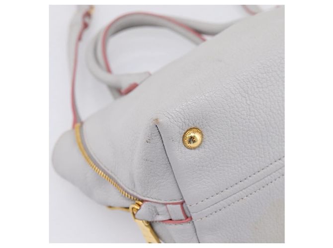 Borsa a mano Miu Miu Madras in pelle 2way Grigio Oro Auth am12683V Marrone D'oro - vista 17
