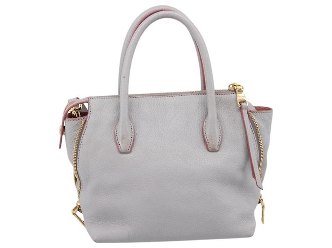 Borsa a mano Miu Miu Madras in pelle 2way Grigio Oro Auth am12683V Marrone D'oro - vista 2