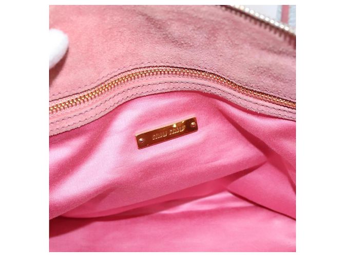 Borsa a mano Miu Miu Madras in pelle 2way Grigio Oro Auth am12683V Marrone D'oro - vista 24