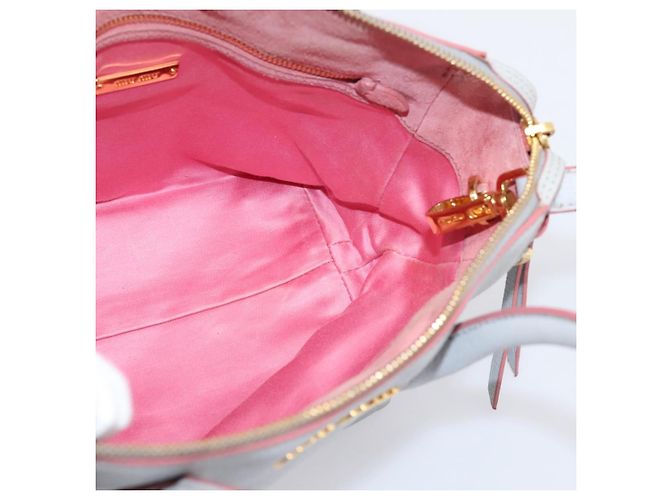 Borsa a mano Miu Miu Madras in pelle 2way Grigio Oro Auth am12683V Marrone D'oro - vista 25