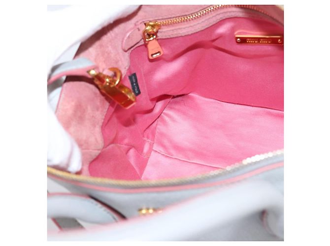 Borsa a mano Miu Miu Madras in pelle 2way Grigio Oro Auth am12683V Marrone D'oro - vista 26
