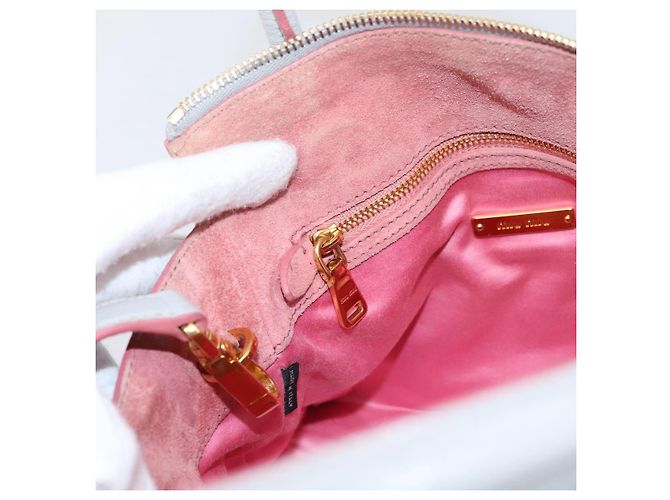 Borsa a mano Miu Miu Madras in pelle 2way Grigio Oro Auth am12683V Marrone D'oro - vista 27