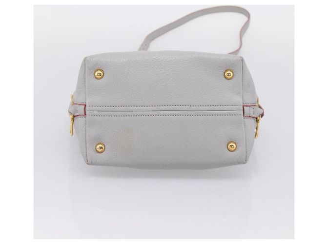 Borsa a mano Miu Miu Madras in pelle 2way Grigio Oro Auth am12683V Marrone D'oro - vista 5