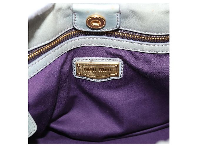 Miu Miu Handtasche Leder 2way Grau Gold Authentisch 167739M Braun Golden - Ansicht 21