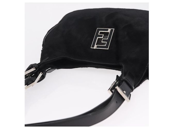 Borsa Tote FENDI Harako Leather Black Silver Auth 206741V Nero Argento - vista 14