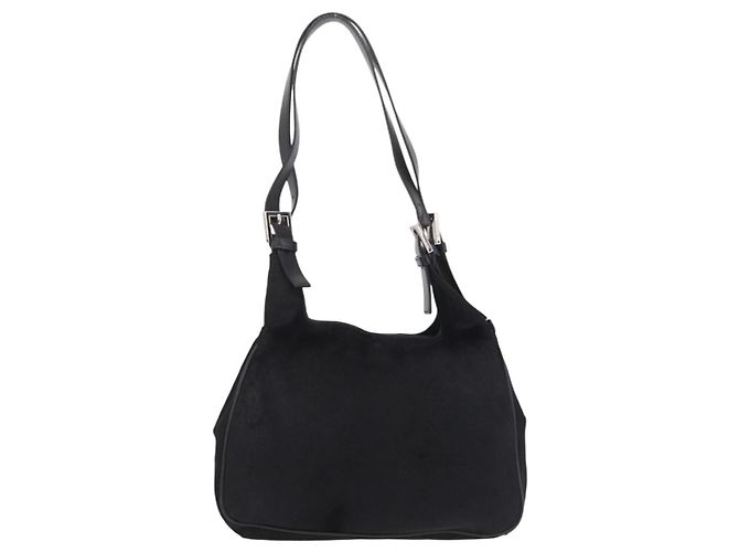 Borsa Tote FENDI Harako Leather Black Silver Auth 206741V Nero Argento - vista 2