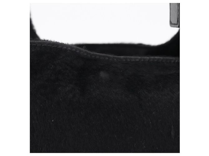 Borsa Tote FENDI Harako Leather Black Silver Auth 206741V Nero Argento - vista 3
